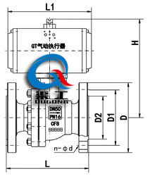 襯氟氣動球閥配GT執行器 