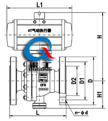 襯氟氣動球閥配AT執（zhí）行器 