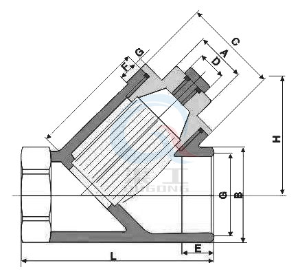 內螺紋Y型過濾器外形結構（gòu）圖