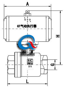 內螺紋（wén）氣動球閥 (二片式) 